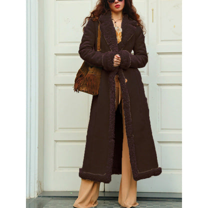 Manteau en fausse fourrure de luxe pour femme Hiver