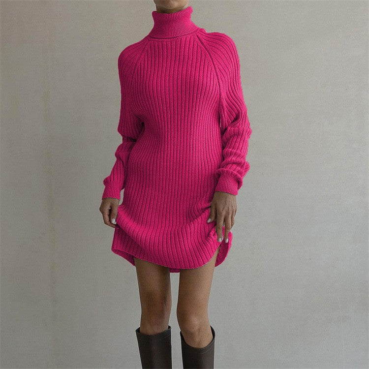 Robe pull femme Design élégant Col montant