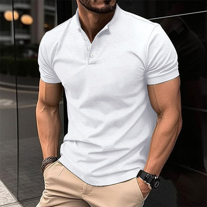 Polo pour hommes Col montant moderne Chemise légère en coton