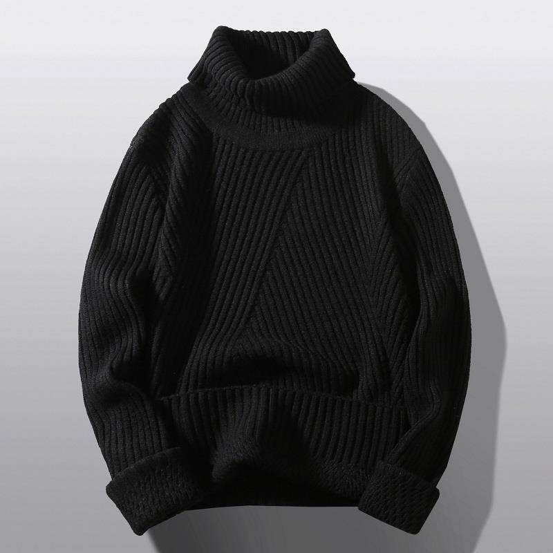Pull Col Roulé Femme Tricot Grossier Chaud Design Élégant