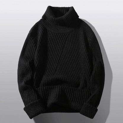 Pull Col Roulé Femme Tricot Grossier Chaud Design Élégant