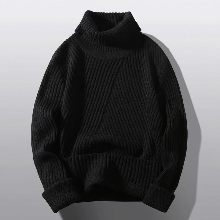 Pull Col Roulé Femme Tricot Grossier Chaud Design Élégant
