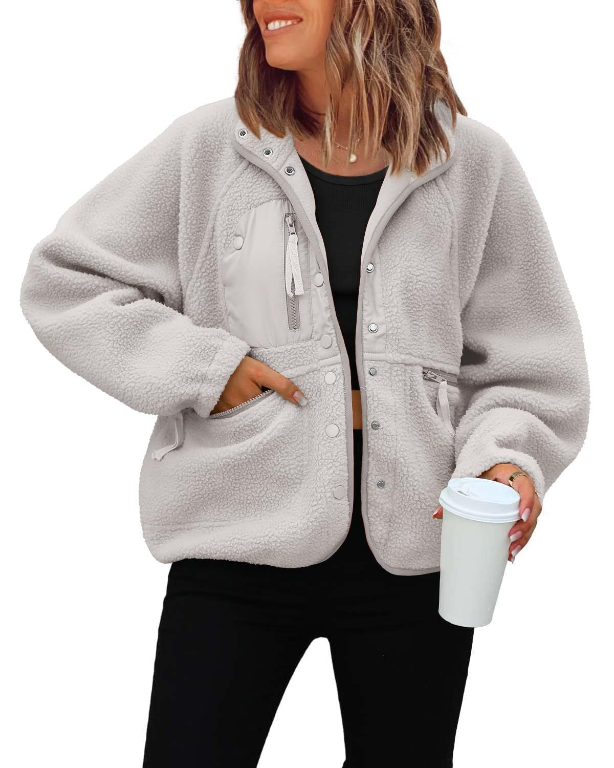 Veste polaire femme douce et chaude avec poches