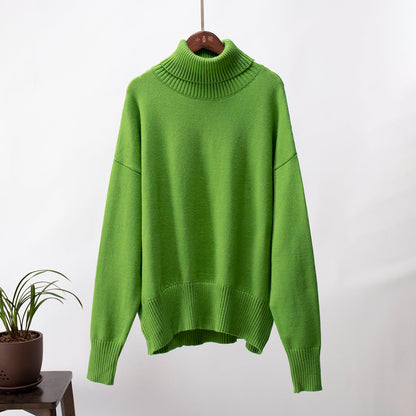 Pull-over tricoté pour femme Confortable Chaud Bord-côtes