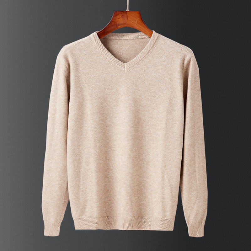 Pull pour homme col V en laine fine Élégance