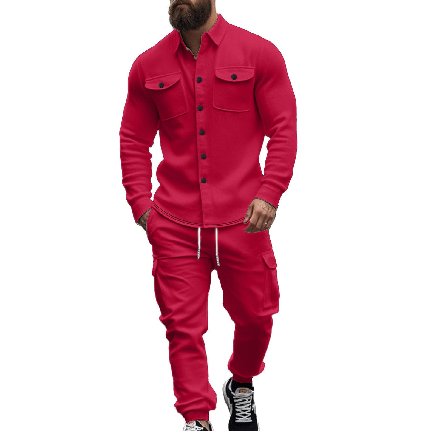 Ensemble décontracté pour hommes : pantalon confortable et chemise décontractée