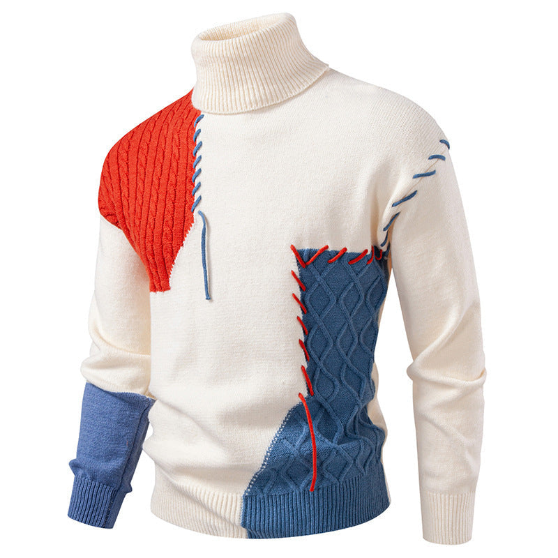 Pull pour homme Col roulé Motif géométrique Moderne