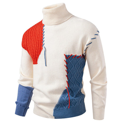 Pull pour homme Col roulé Motif géométrique Moderne