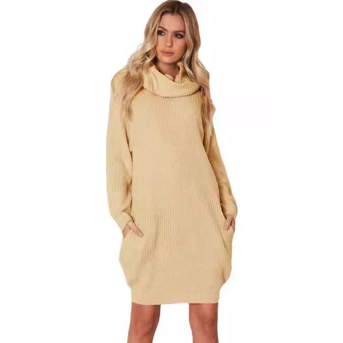 Damen Strickkleid Weite Passform Elegantes Design - IdealeKleiden