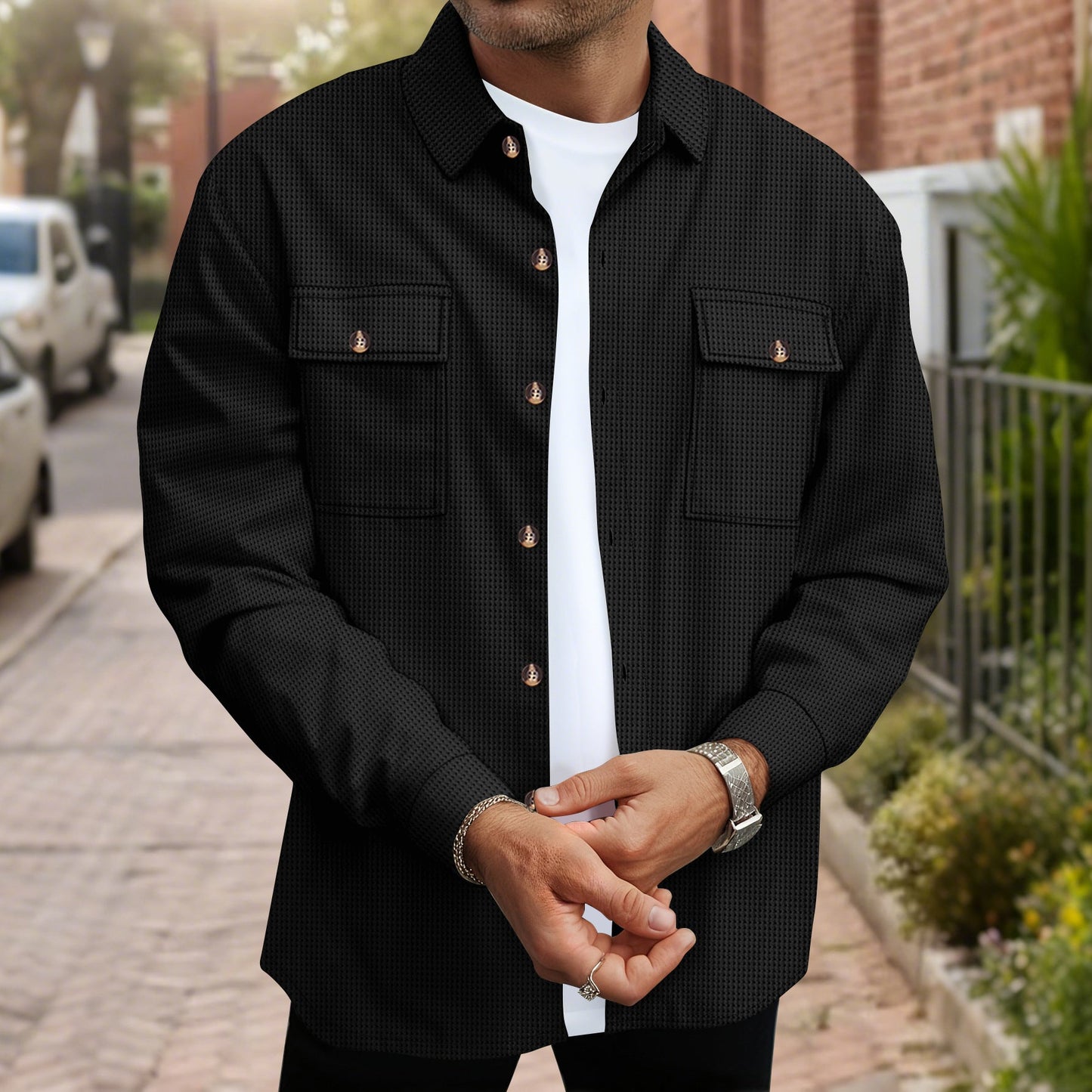Chemise homme, coupe moderne, design avec poches