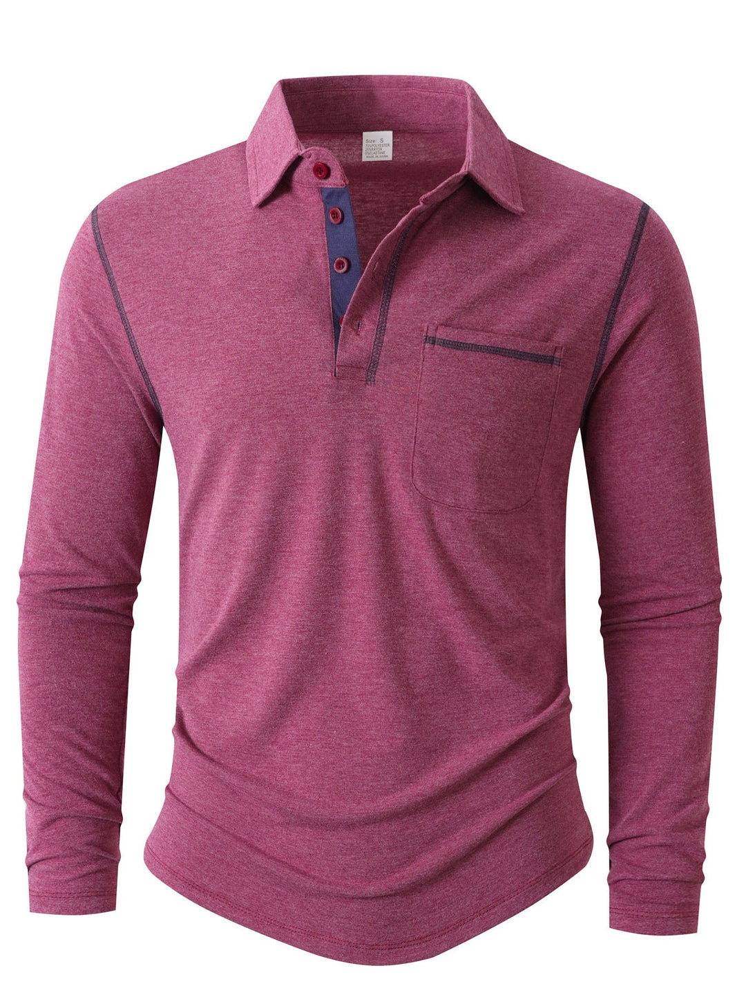 Polo-shirt homme manches longues élégant et sportif