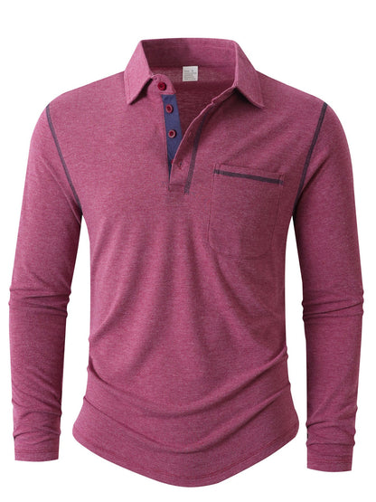Polo-shirt homme manches longues élégant et sportif