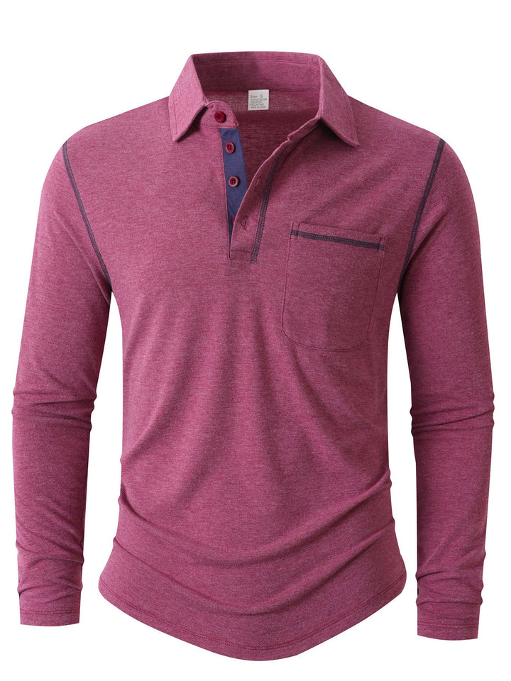 Polo-shirt homme manches longues élégant et sportif