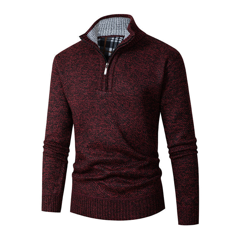 Pull pour homme col montant fermeture éclair pratique