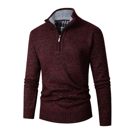 Pull pour homme col montant fermeture éclair pratique
