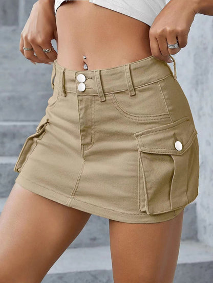 Pantalon cargo en jean pour femme avec de nombreuses poches