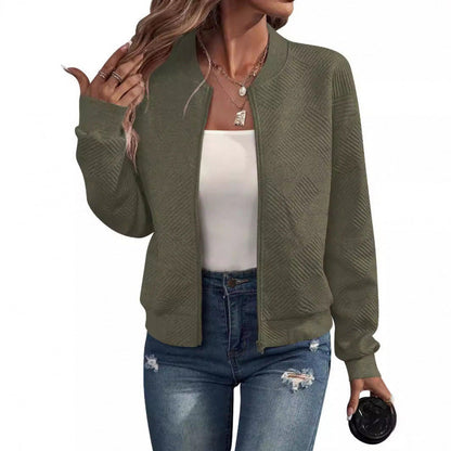 Veste sweat femme design structuré tendance fermeture éclair poches