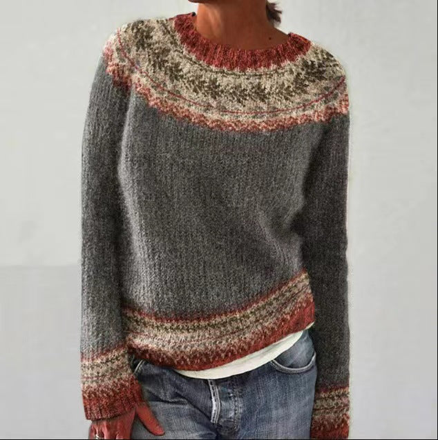 Emma - Pull élégant à motifs géométriques