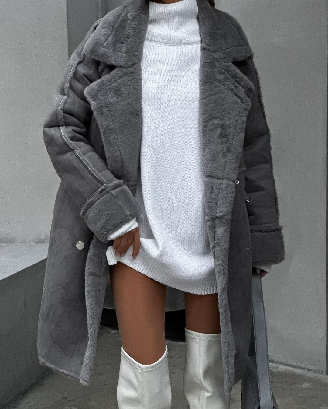 Manteau d'hiver long et chaud pour femme - Véritable manteau