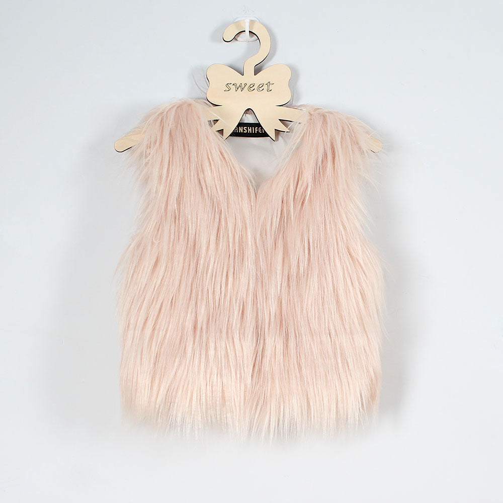 Gilet en fausse fourrure pour femmes Col haut Doux et élégant