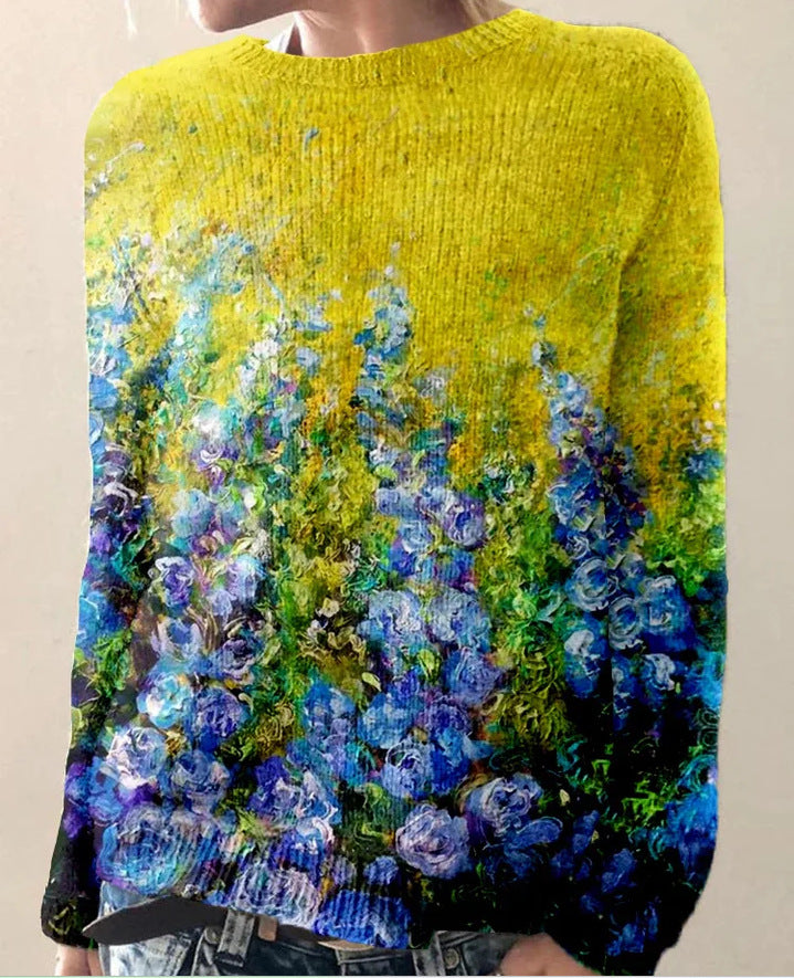 Pull-over femme élégant à motif floral