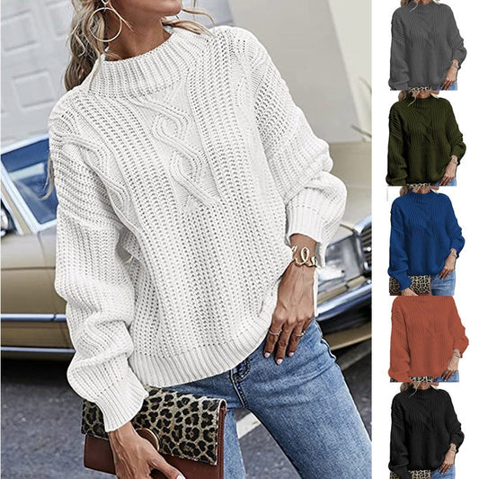 Damen Strickpullover Lässig Rundhals Großzügig - IdealeKleiden