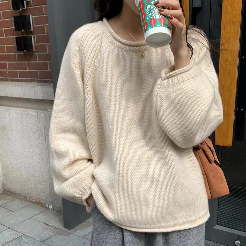 Femmes Pull ample confortable en coton doux