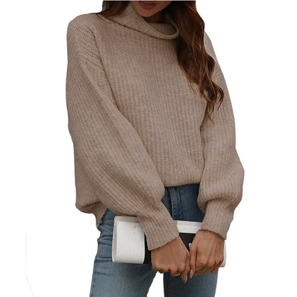 Pull Femme Ample Col Roulé Tendance Oversize
