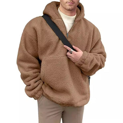 Herren Fleece Pullover Kuschelig Halbzipper Design - IdealeKleiden
