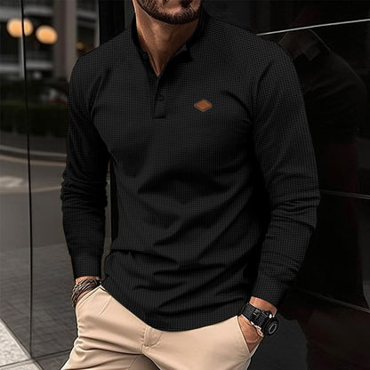 T-shirt à manches longues pour homme, motif élégant, col moderne