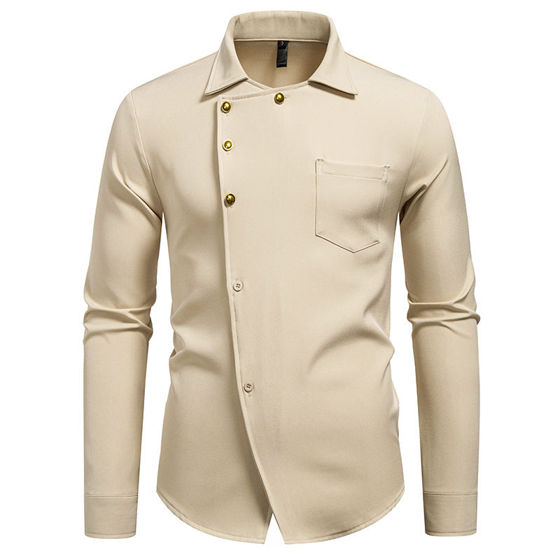 Chemise homme moderne asymétrique boutons
