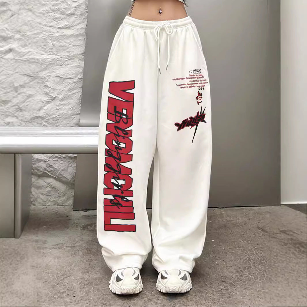 Damen Jogginghose Bunt Grafikdruck Elastisch - IdealeKleiden