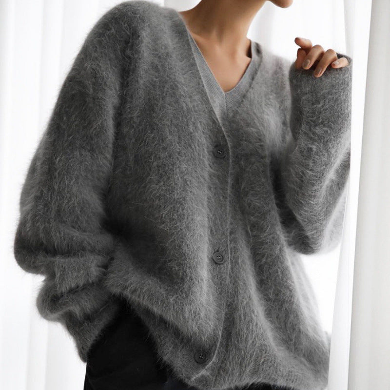 Cardigan doux femme manches longues élégant