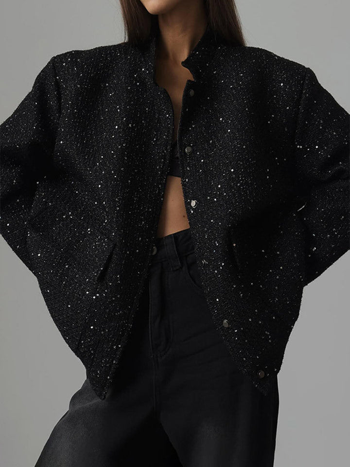 Veste pour femme glamour oversize effet pailleté