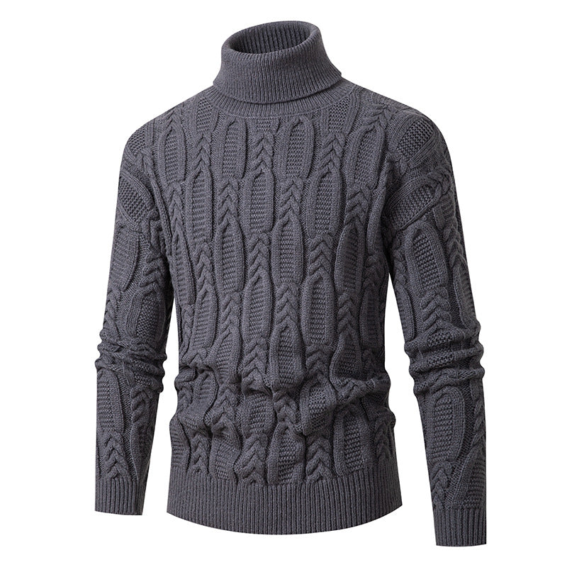 Pull col roulé structuré pour homme Design élégant