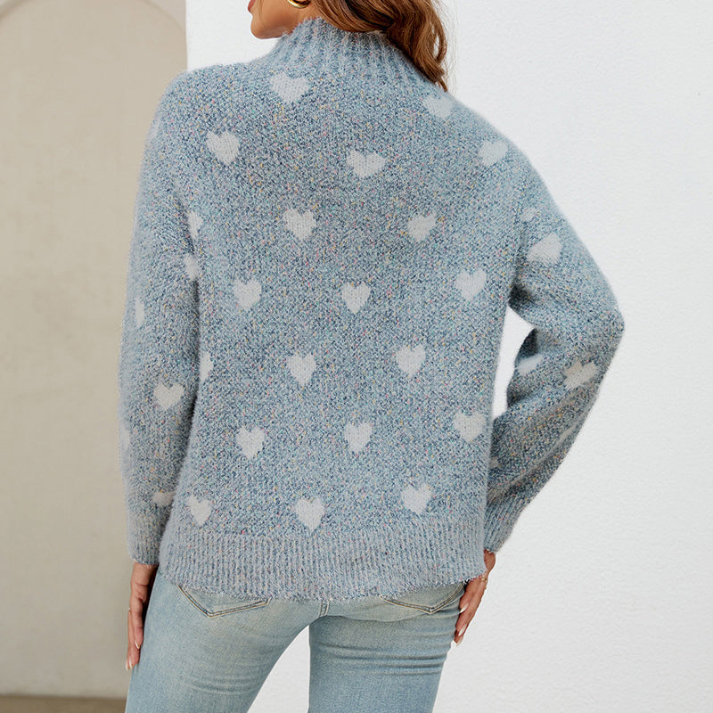 Weicher Herzpullover Damen Alltag - IdealeKleiden