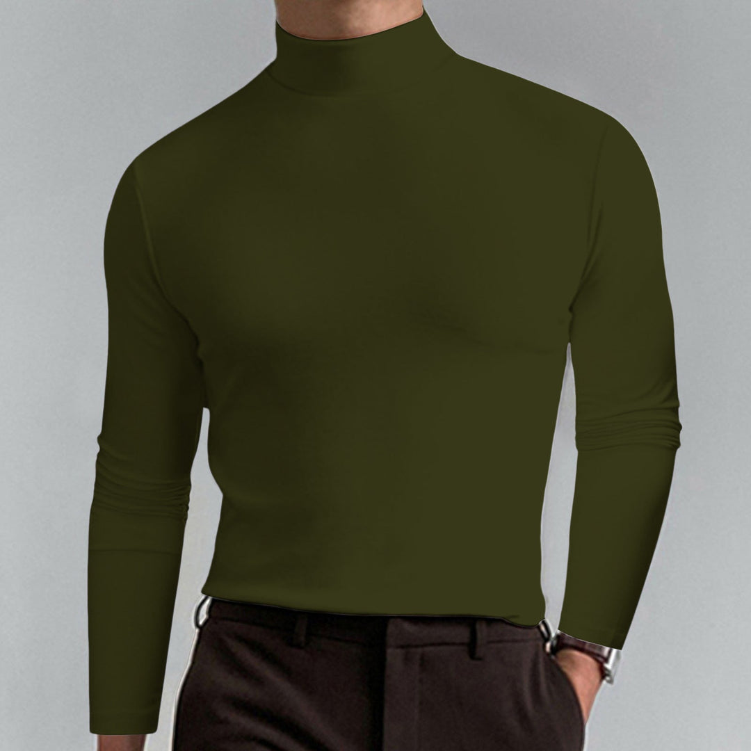 Pull col roulé homme coton fin design élégant