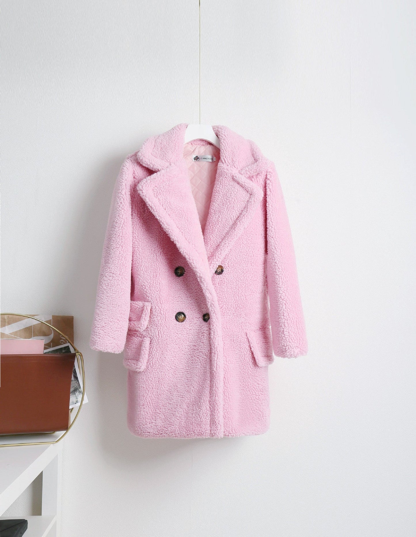 Manteau d'hiver chaud pour femme avec double boutonnage