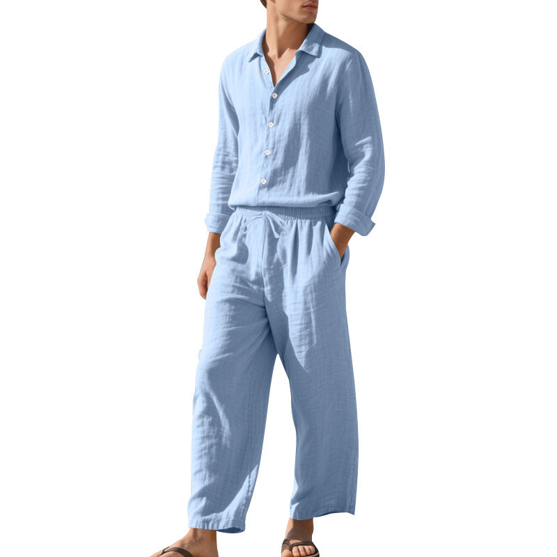Costume en lin pour homme, confortable, élégant, coupe slim