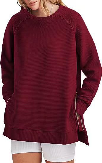 Sweat-shirt pour femme confortable avec poches et fermeture éclair
