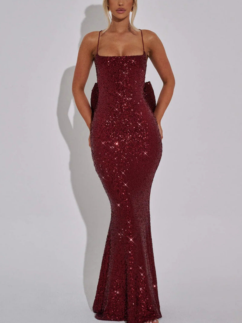 Robe de soirée scintillante élégante en dentelle