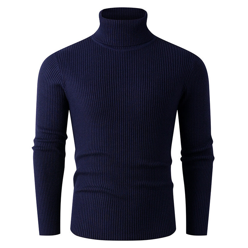 Pull en tricot pour homme Col roulé Côtes Design élégant