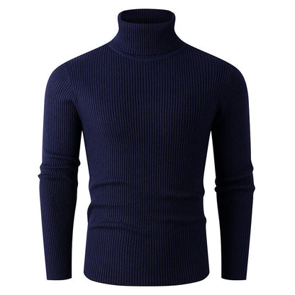 Pull en tricot pour homme Col roulé Côtes Design élégant