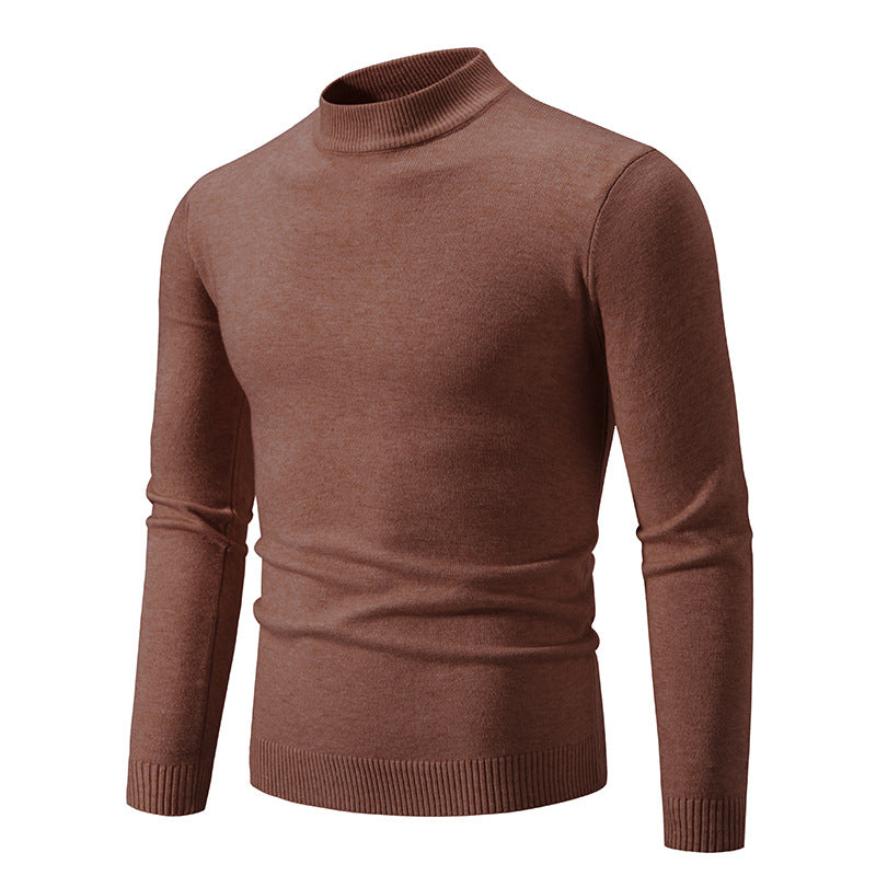 Pull-over Homme Maille Fine Col Montant Élégant