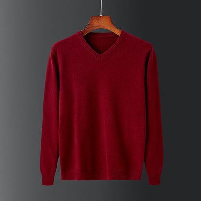 Pull pour homme col V en laine fine Élégance