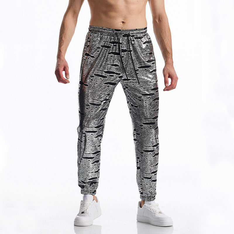 Pantalon de jogging élégant métallisé pour homme