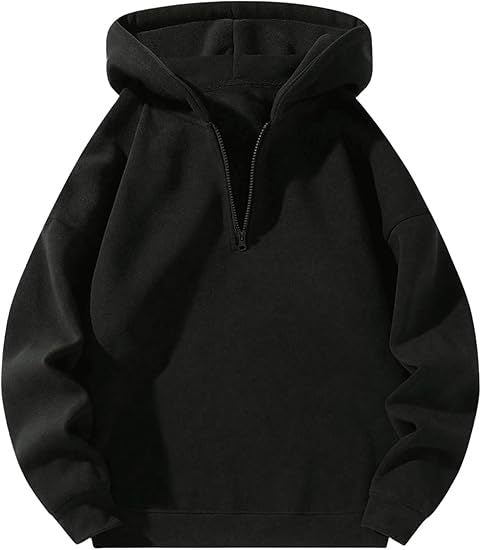 Sweat-shirt sport homme capuche demi-zip