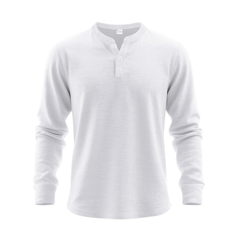 T-shirt à manches longues pour homme, design élégant, boutons
