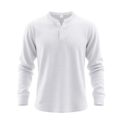 T-shirt à manches longues pour homme, design élégant, boutons