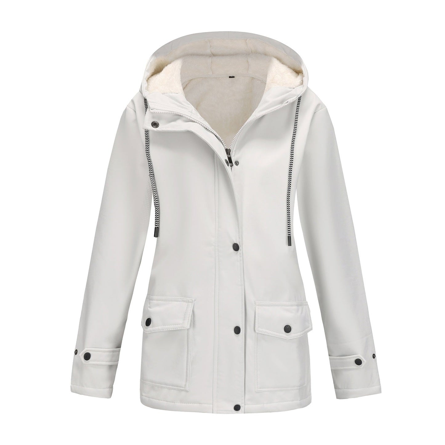Veste d'hiver pour femme chaude polaire capuche extérieur